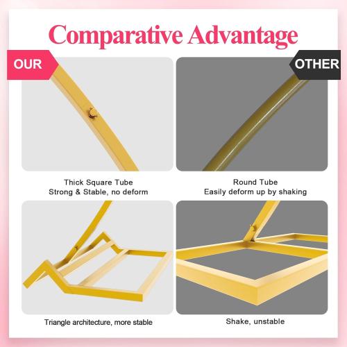 Wokceer 9.2 FT Large Circle Balloon Arch Stand Gold Metal Round Arch Backdrop Stand for Wedding Ceremony Birthday Party Bridal Shower Anniversary Background Decoration