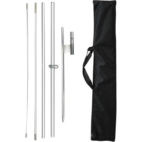 Feather Flag Pole Kit Fits 8FT Swooper Flags, 11FT Tall Aluminum Flagpole Set with Heavy Duty Ground Spike for Business Advertising Flags Custom Feather Flag