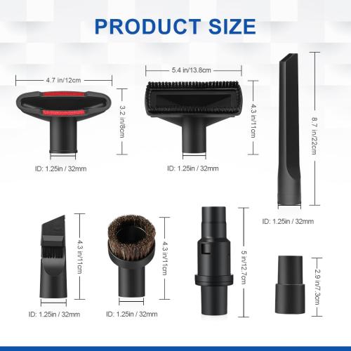 LANMU Vacuum Attachments Compatible with Shark Navigator Lift-Away NV360 NV352 NV356E, NV501 & Rocket HV301 HV322 Vacuum, 1 1/4 Accessories Kit with Adapter for Home, Car Interior Cleaning