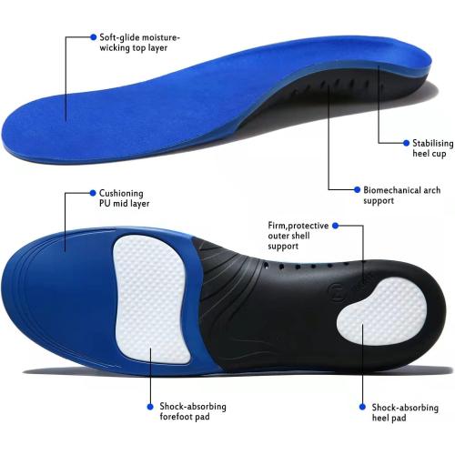 Size medium Plantar Fasciitis Insoles, High Arch Support Shoe Inserts Men Women, Orthotics Gel Running Insoles for Flat Feet - Arch Pain - Pronation - Metatarsalgia Pain Relief Heavy Duty Support(Trim to Fit)