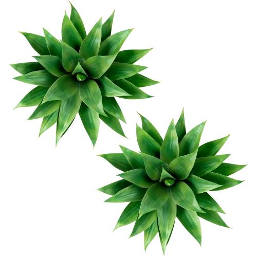Velener Artificial Agave Plant Set,18 Inch, Faux Aesthetic Plants for Home Decor, Realistic UV Resistant Fake Agave Plants Without Pot, Set of 2