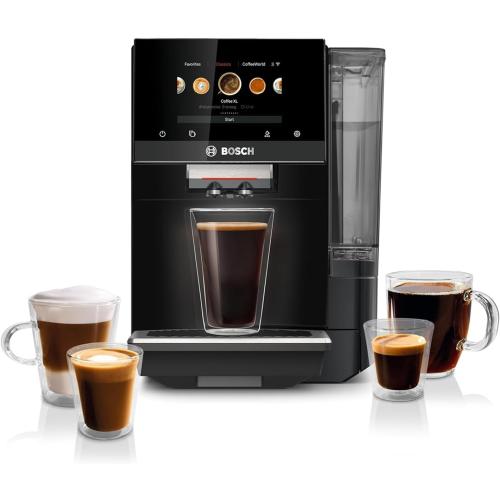 Bosch Fully Automatic Coffee and Espresso Machine - Touchscreen, Large Bean Capacity - Easy Clean, Maintenance - Black -