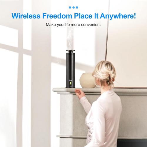 Hotel Collection Diffuser Machine,Remote,Rechargeable,Included 5 Scent Oils,Whisper-Quiet,Aluminum,1500 Sq Ft,Waterless Diffuser - Onyx Black