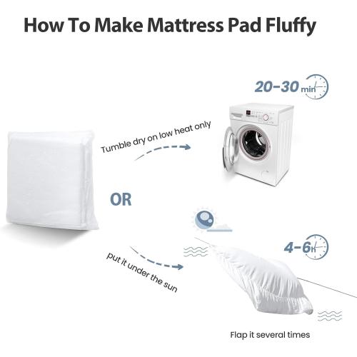 EASELAND Queen Size Mattress Pad Pillow Top Mattress Cover Quilted Fitted Mattress Protector Cotton Deep Pocket Cooling Mattress Topper