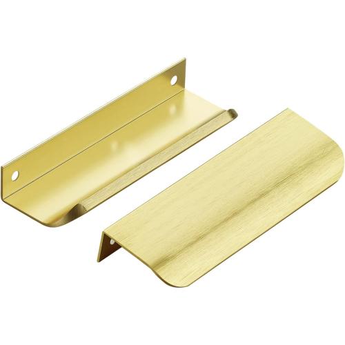 Ravinte Hardware 30 Pack Gold Cabinet Handles, 4.75 Inch (120mm) Finger Edge Pulls, 3.75 Inch Hole Center, Finger Pulls for Cabinets