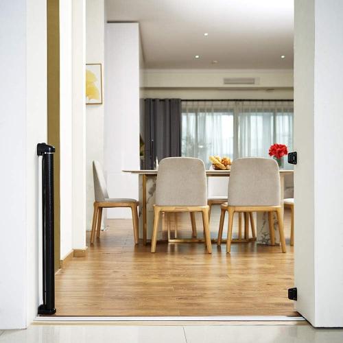 EasyBaby Retractable Baby Gate, 33 Tall, Extends up to 55'' Wide, Black/Child Safety Baby Gates, Pet Retractable Gates for Stairs, Doorways, Hallways, Indoor and Outdoor