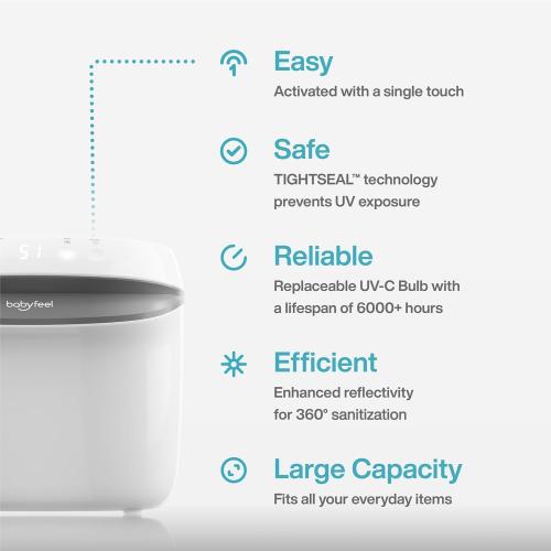 UV Light Sanitizer, UV Box Sanitizer, Conveniently Sanitizes in Minutes, Large Capacity, No Cleaning Required, Touch Control