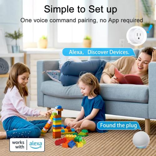 White 4 Pack ExIoTy Smart Plug, Works with Alexa, Simple Setup with One Voice Command, Remote Control, Timer & Schedule & Group Controller, Bluetooth Mesh Outlet, Alexa Echo Required, ETL & FCC Certified (4 Pack)