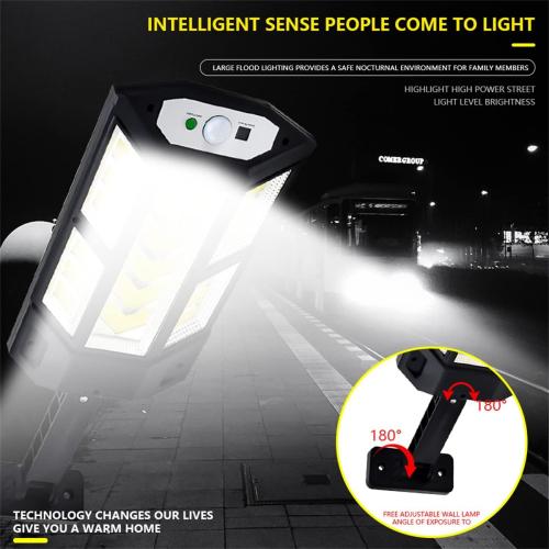 IMEISH Super Bright Jumbo Solar LED Lamp, 2023 New Solar Street Light with Remote, 3 Lighting Modes,Solar Flood Lights Outdoor ， IP65 Weatherproof Design for Garden Yard Parking Lot