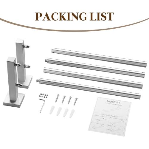 Double Towel Bar for Bathroom Wall, 24 Inch Double Towel Racks for Bathroom Wall Mounted, Heavy Duty Bathroom Towel Holder Stainless Steel Towel Rod, Brushed Nickel
