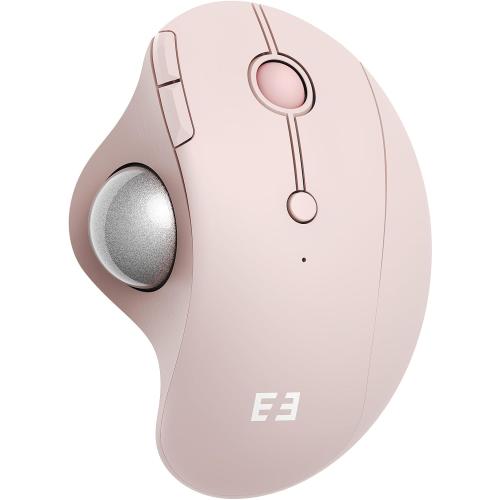 seenda Wireless Trackball Mouse, Ergonomic Bluetooth Rollerball,Rose Pink