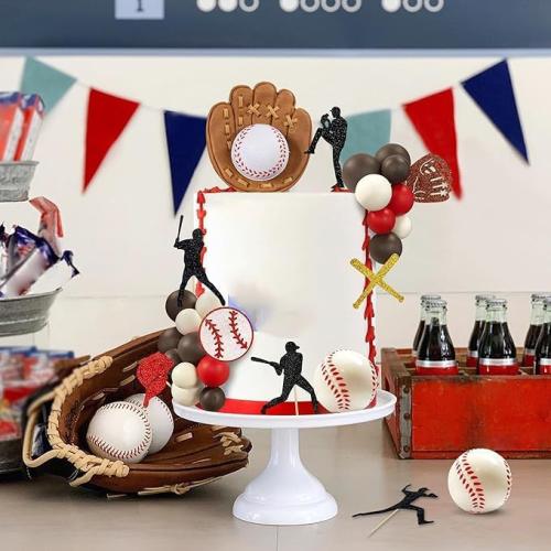 Baseball Cake Decorations Sports Theme Party Decoration Supplies Baseball Themed Happy Birthday Cake Topper Party Decorations