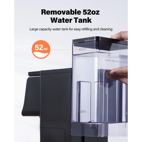 Coffee Maker Hot & Iced With Bold Setting,Single Serve Coffee Maker For K Cup And Grounds,52 Oz Removable Water Tank,6-14 Oz Brew Sizes,One Cup Kcup Coffee Machine With Reusable Filter,(Black)