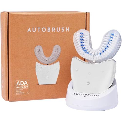 autobrush Sonic Pro Electric Toothbrush – Only ADA Accepted U-Shaped Brush, Clinically Proven Up to 5.1X Better Cleaning, 30-Second Full Mouth 360 Clean, Rechargeable, Waterproof, White, Men's Regular
