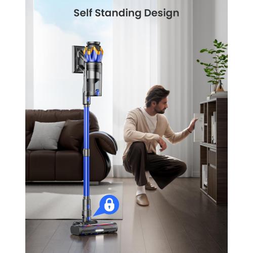 Cordless Vacuum Cleaner, Upgraded 650W 55KPA 70Mins Cordless Stick Vacuum Cleaner with Self-Standing and Touch Screen, Anti-tangle Wireless Vacumm, Vacuum Cleaners for Home/Pet Hair/Carpets/Floors