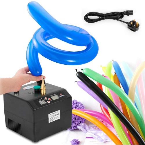Electric Air Balloon Pump, B23 Lagenda Portable Electric Balloon Pump Balloon Inflator Party Air Blower Electric Balloon Blower Pump with Timer Battery for Party Events Decoration