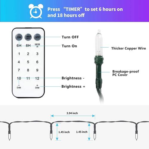 Christmas Lights 33ft 100 LED Battery String Lights with Timer Memory Function USB or Battery Powered Waterproof String Lights for Indoor Outdoor Decoration