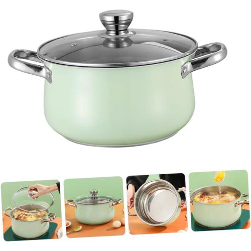 Mobestech Stainless Steel Stock Pot with Lid Heavy-Duty Cooking Pot for Soup and Stew Large Capacity Induction-Compatible Kitchen Cookware