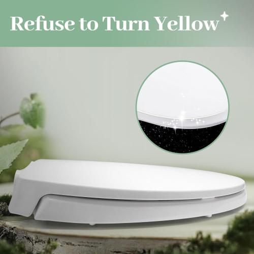 SS114 Elongated Toilet Seat Slow Close Compatible with TOTO SS113/SS154/SS224/SS204, Traditional Elongated Heavy Duty Toilet Seat with Toilet Seat Bolts and Nut, Cotton White