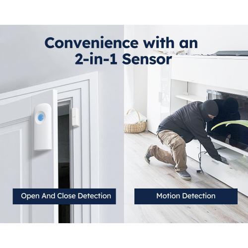 tolviviov Alarm System Wireless, DIY Door Alarm System for Home Security, Smart App Alerts, 7-Piece Kit, No Monthly fee, WiFi Alarm, Door Window Motion Sensor, for Home Security, and Kids Safety