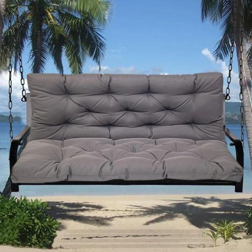 Cushioned Porch Swings, Outdoor Swing Cushions, Waterproof Swing Cushions 3 Seater Replacement with Backrest for Porch, Patio, Backyard, Garden and Lawn(Peacock Blue,48 * 40 * 4in)