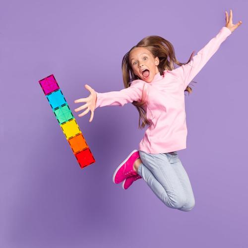 Gemmicc 100 PCS Magnetic Tiles with 2 Cars, STEM Approved Educational Magnet BuildingToys, Magnet Puzzles Stacking Blocks for Boys Girls