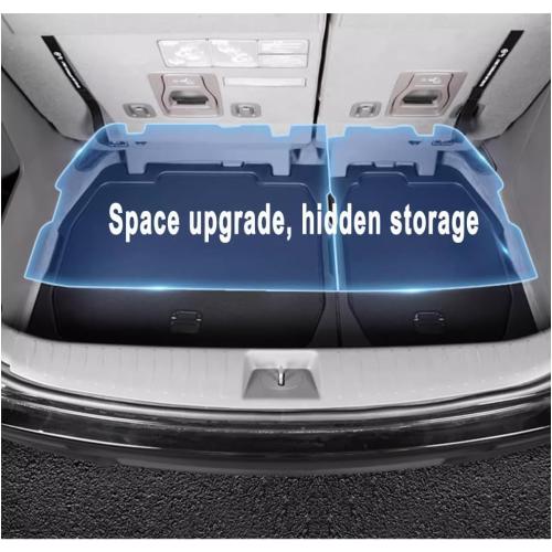 For 2024 Kia Carnival Trunk storage box，for Kia Carnival 2022 2023 2024 Trunk Cargo Organizer Insert Rear Storage -Portable with Lid storage Tray，New Kia Carnival Trunk Small Items Organizer