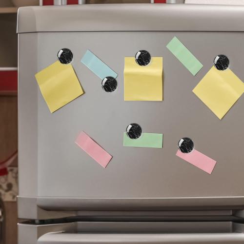 Set of 2 12pcs Round Refrigerator Magnets Glass Fridge Magnets Decoration for Fridge Office Calendar Whiteboard Photo Cabinet 6 Pcs - Black Marbling