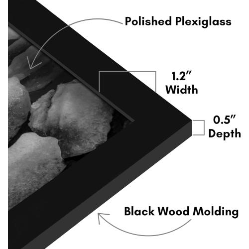 Size  25x35 Color Black  Poster Frame with Polished Plexiglass - Black Picture Frame - Wide Photo Frames Made of Engineered Wood for Vertical or Horizontal Wall Display - Epic Collection - Black