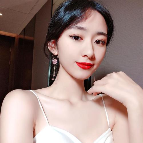 S925 Zirconia Heart Tassels Earrings Cz Crystal Love Heart Hoop Earrings Dangle Plated Silver Gold Prom Earrings for Women Birthday Jewelry Gift