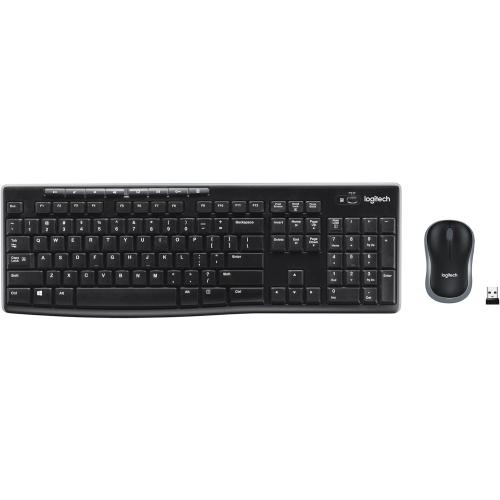 Logitech MK270 Wireless Keyboard and Mouse Combo for Windows, 2.4 GHz, 8 Multimedia Keys, PC, Laptop, Wireless Keyboard Compact Mouse Combo - Black
