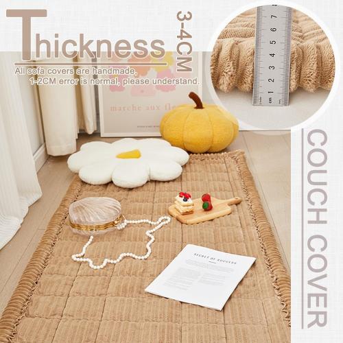Awjcsv Couch Cover for Dogs Washable, Fuzzy Pet Couch Covers for 3 Cushion Sofa Pet Friendly, Non Slip Sofa Cover (Light Brown, 27.6 X 70.9/70 X 180cm)