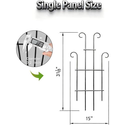 2 Pack 31 Inch Black Coated Wave Pot Metal Trellis Panel,Plant Stakes for Climbing Plants Outdoor Roses Vines Flower Vegetable Supports