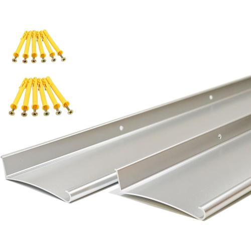 Aluminum Overhead Door Rain Drip Cap Guard - 43.3' Drip Edge Flashing, Deflector, Diverter - Anodized Silver, 2PCS