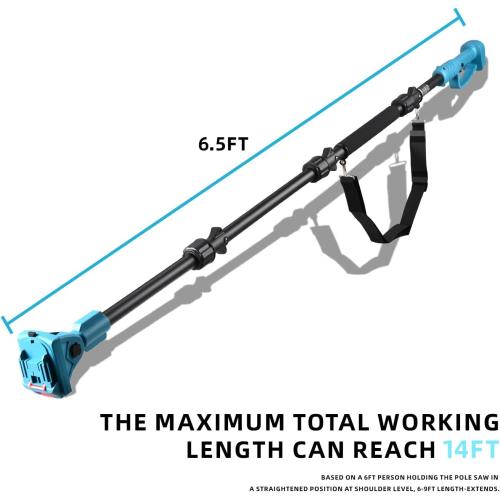 Only Extendable Pole Saw, Extension Pole Rotatable Pole 14ft Max Reach With Shoulder Strap,Tool-Free Installation Compatible 21v Shintyool Battery,For High Altitude Operations(No Chainsaw And Battery)