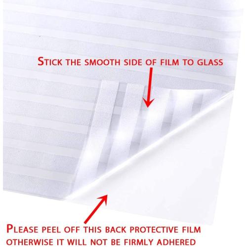 VSUDO 2 Rolls 35.4 by 78.7 Privacy Window Film, Frosted Stripe Pattern Window Tint, Static Cling Window Glass Sticker for Home (38.75 Sq. Ft Total)