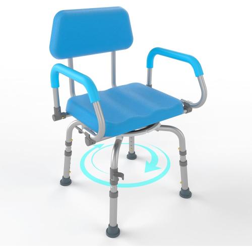 FSA/HSA Eligible 360° Swivel Shower Chair for Inside Shower, Adjustable Shower Seat with Pivoting Arm Bath Seat for Bathtub, Handicap Bathtub Chair for Senior Elderly Disabled, 4Level Height