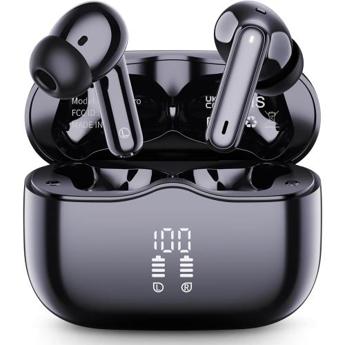 Wireless Earbuds, 2025 Bluetooth 5.4 Headphones in Ear with 4 ENC Noise Cancelling Mic, New Wireless Earphones HiFi Stereo Deep Bass 40H Playtime, LED, In-Ear Bluetooth Ear Buds IP7 Waterproof, USB-C