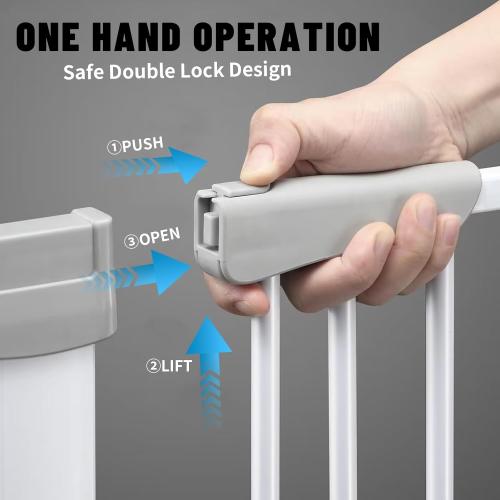 41 Tall Safety Pet Gate,Adjustable 29.92-43.71 Wide,No Drilling Pressure Mount Kit,Auto Close Cat Gate Suitable for Stairs,Doorways,White (29.92-43.71 W)