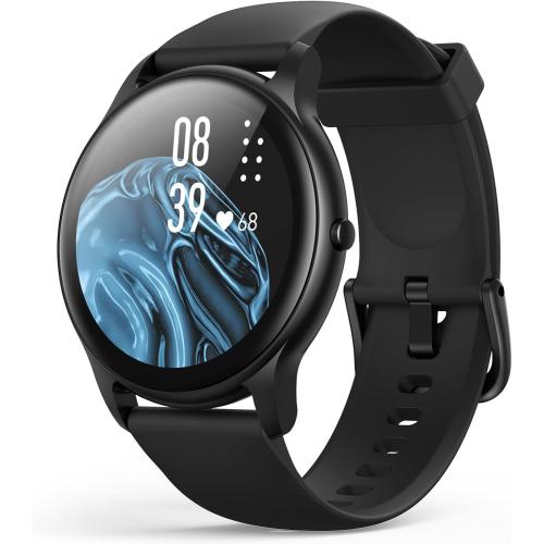 Smart Watch for Women Men, 5ATM Waterproof Smartwatch for Android and iOS Phones, Fitness Tracker Watch with 100  Sports Modes, Heart Rate Monitor Pedometer Sleep Monitor, Black