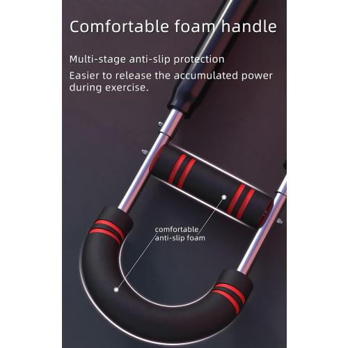 Black and Red Twister Arm Exerciser,80-110lb Adjustable Spring Workout Bar, Forearm Triceps Chest Enhanced Exercise Strengthener,Portable Home Fitness Equipment, Detachable Design Fitness Anywhere