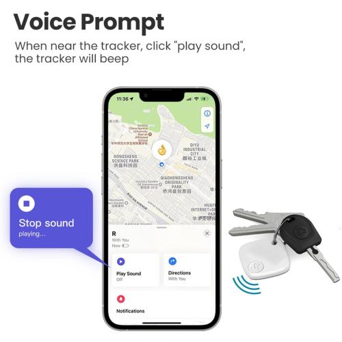 Bluetooth Tracker and Item Locator: Key Finder, Smart tag Item Finder Works with Apple Find My(only iOS Compatible),1 Year Replaceable Battery, Smart Tracker for Keys Bags Wallets Pet (White-1pack)