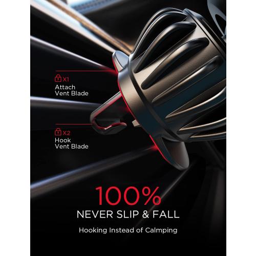 AINOPE Car Phone Holder Mount Vent 2025 Gravity Air Vent Phone Holders for Your Car for iPhone 16 Pro Max with Vent Clip Hand Free Cell Phone Car Mount Holder for iPhone 15 Plus Samsung Red