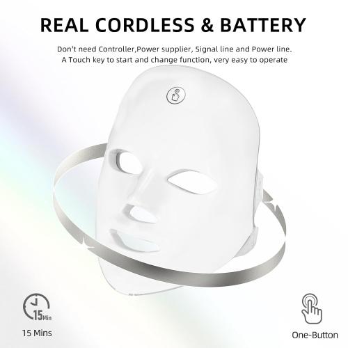 Red Light Therapy for face,Blue LED Light Therapy Mask,7-1 Colors LED Facial Skincare Mask at Home,USB Rechargeable,Cordless