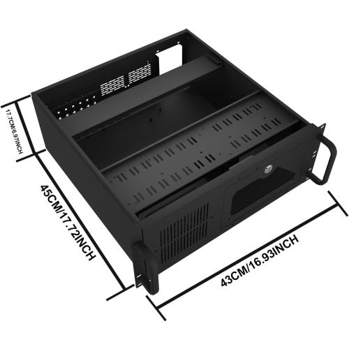4U Server Cabinet Case - Rackmount Server Chassis with 7 PCI Slots, Lockable with Key