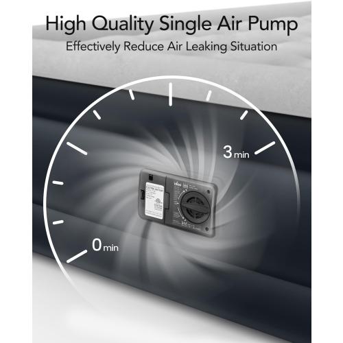 iDOO Queen Air Mattress with Built in Pump, 18 Raised Comfort Inflatable Blow up Mattress, Upgraded Four Chamber Portable Air Bed for Camping, Guests and Home, Colchon Inflable, 650 lbs Max