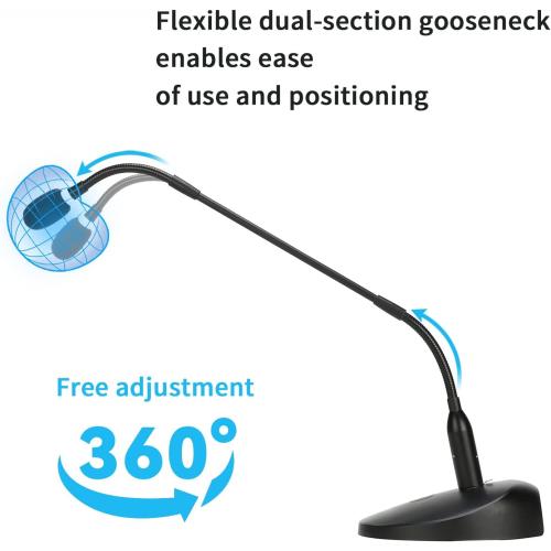 BOYA Desktop Gooseneck Condenser Microphone 18 Podium Microphones with Base LED Indicator XLR Mic for Meetings Video Conferences Streaming Lectures BY-GM18CB