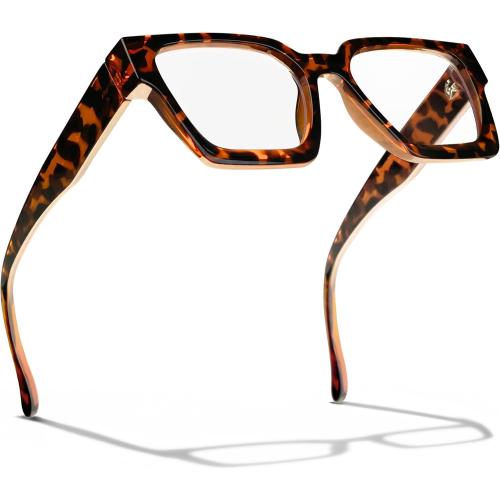 livho Oversized Eyewear Frame for Woman and Men - Rectangle Fashion Glasses for Computer, Chic Preppy Frame
