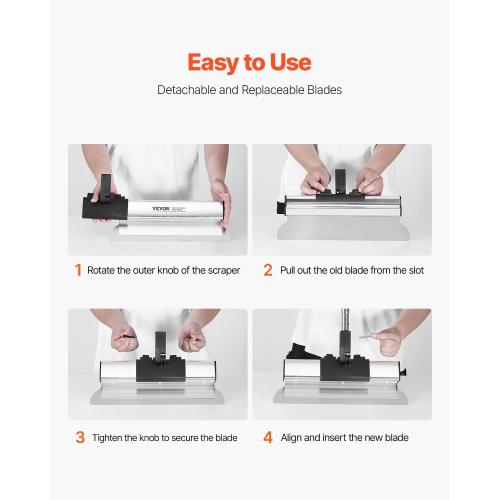 VEVOR Drywall Skimming Blade Set (10/16/24/32/40 inch) with 34-81.6 inch Extension Handle, Professional Stainless Steel Knife for Gyprock, WallBoard, and Plasterboard Skim Coating