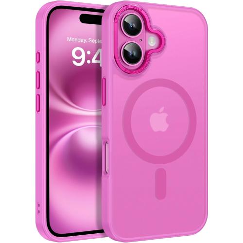 BENTOBEN Compatible with iPhone 16 Plus Case for Magnetic iPhone 16 Plus Phone Case [Compatible with Magsafe] Slim Translucent Matte Shockproof Bumper Drop Protection Girl Women Boy Cover, New Pink